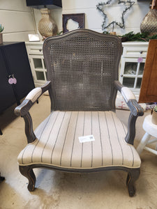 Wooden Armchair with Striped Cushions