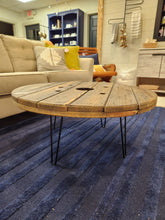 Load image into Gallery viewer, Rustic Wooden Wheel Coffee Table
