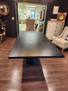 Large Black Wood and Metal Dining Table