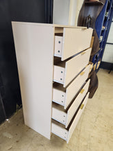 Load image into Gallery viewer, Fluted Pink &amp; Gold 5 Drawers Dresser
