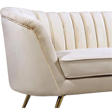 Load image into Gallery viewer, CLEARANCE Contemporary Upholstered Cream Velvet Sofa with Stainless Steel Legs
