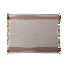 Load image into Gallery viewer, Indoor/Outdoor Throw Blanket with Orange Stripes
