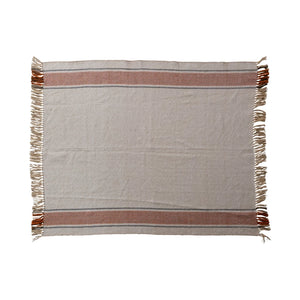 Indoor/Outdoor Throw Blanket with Orange Stripes