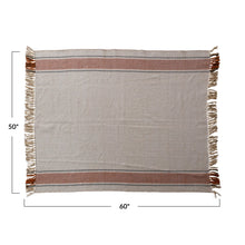 Load image into Gallery viewer, Indoor/Outdoor Throw Blanket with Orange Stripes
