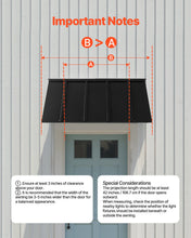 Load image into Gallery viewer, VEVOR Fixed Metal Awning 56 x 24 in

