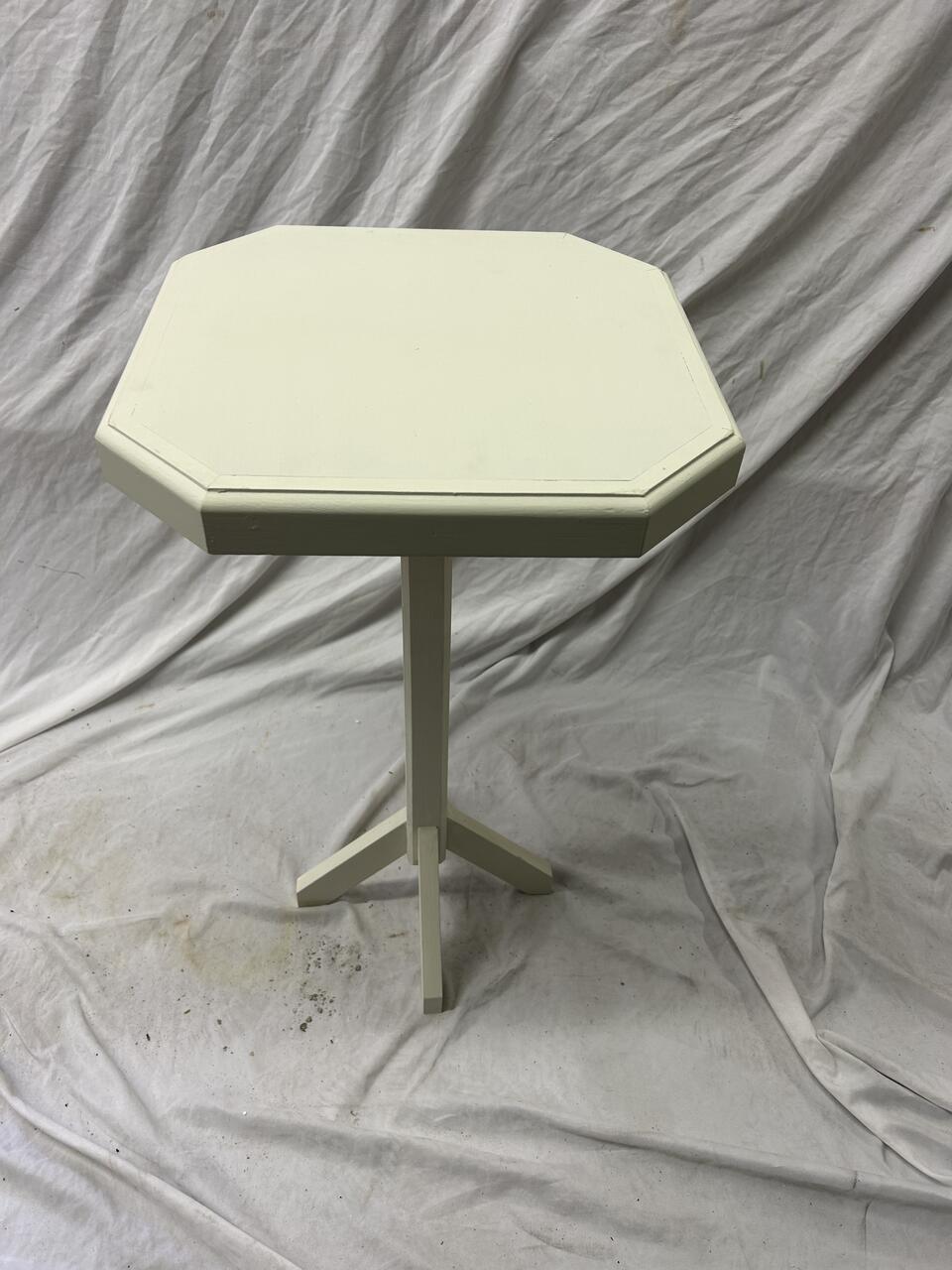 White Wooden End Table