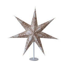 Load image into Gallery viewer, 25"H Printed Recycled Paper Folding Star, Brown &amp; Cream
