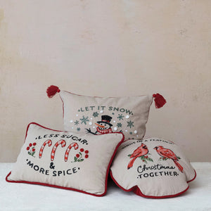 "Let It Snow" Snowman Throw Pillow