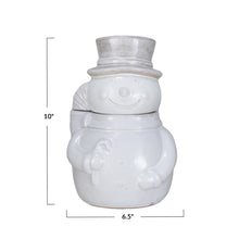 Load image into Gallery viewer, Stoneware Snowman Shaped Cookie Jar
