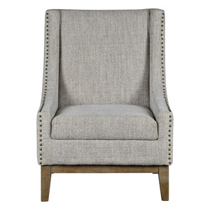Gray Fabric Jasmine Chair w/ Nail Head Accents