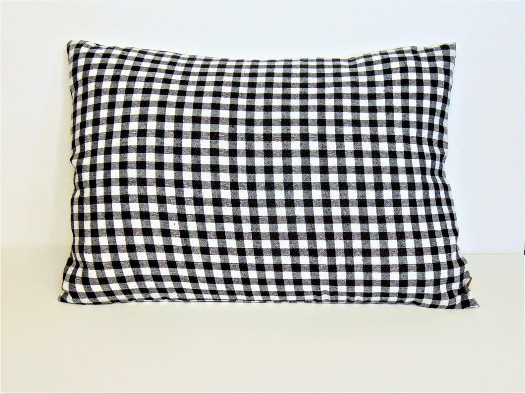 Black & White Gingham Checkered Throw Pillow