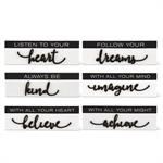 Assorted Black & White Wooden Inspirational Tablet Signs