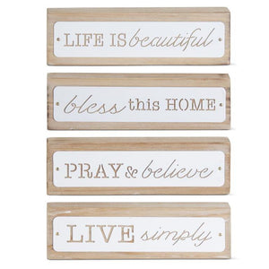 Assorted Wood & Enamel Inspirational Tabletop Signs