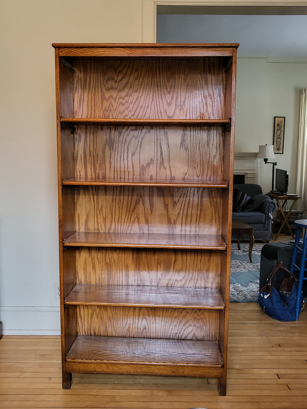 Double Sided Wooden Library Shelf