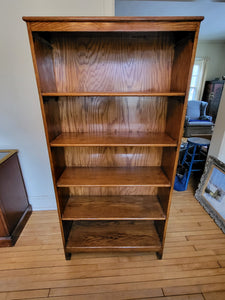 Double Sided Wooden Library Shelf