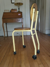 Load image into Gallery viewer, Vintage Wooden Chair On Wheels
