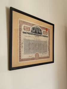 Framed Stock Share Certificate