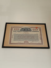 Load image into Gallery viewer, Framed Stock Share Certificate
