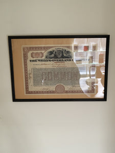 Framed Stock Share Certificate