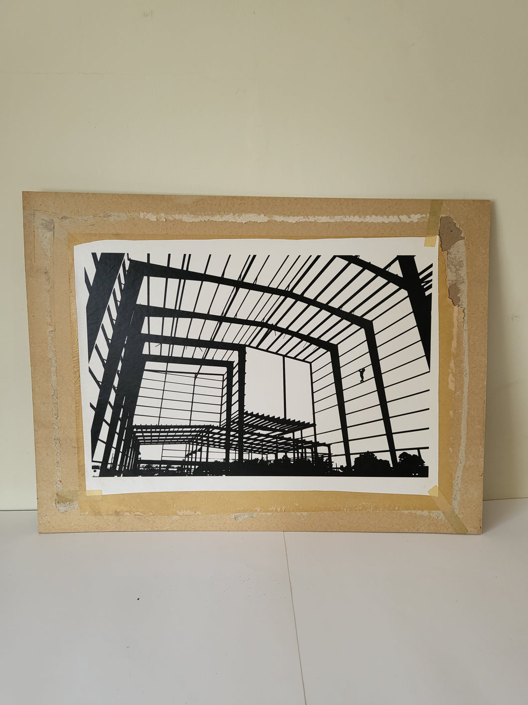 Building Picture On Cardboard Frame