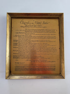 Framed Congrels of the United States on Copper Plate