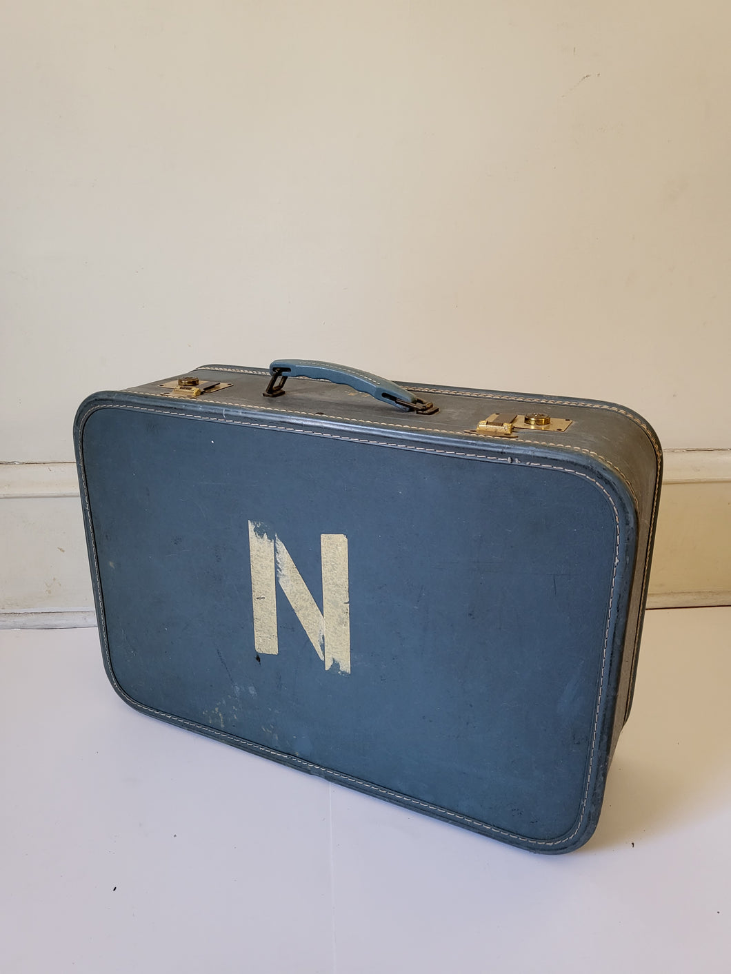 Blue Vintage Travel Suitcase