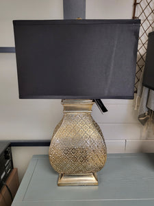 Gold Table Lamp w/ Black Shade