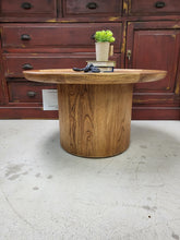 Load image into Gallery viewer, Round Natural Wood Pedestal Coffee Table
