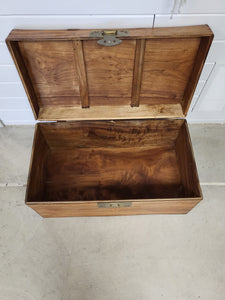 Light Brown Vintage Wood Storage Chest/Trunk