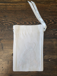 Hand-Embroidered Fabric Drawstring Bag