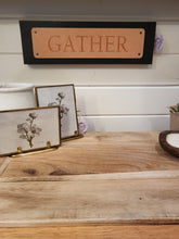 Load image into Gallery viewer, Embossed Leather and Metal Wall Décor &quot;Gather&quot;, Brown and Black
