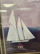 Load image into Gallery viewer, Ships at the Harbor Wood Framed Painting

