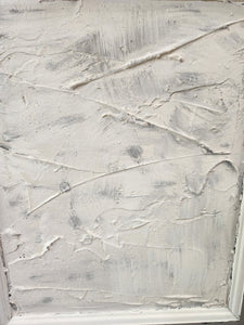 Gray Framed White Textured Art Wall Decor