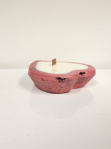 Scented Candle in Heart-Shaped Wood Bowl