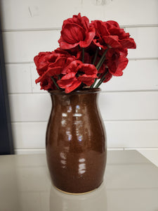 Brown Glazed Ceramic Vase w/ Handle