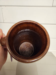 Brown Glazed Ceramic Vase w/ Handle