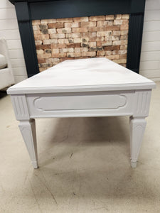 White Wooden Rectangular Coffee Table
