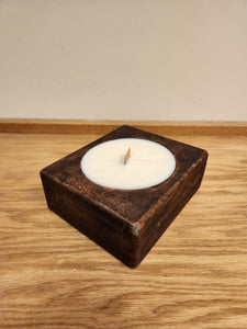 Scented Candle In Square Wood Holder