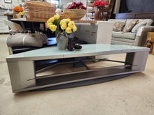 Load image into Gallery viewer, Chrome and Glass TV Stand
