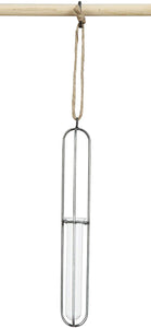 Metal and Glass Hanging Test Tube Vase