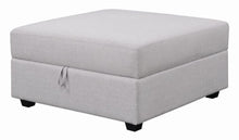 Load image into Gallery viewer, Gray Fabric Storage Ottoman
