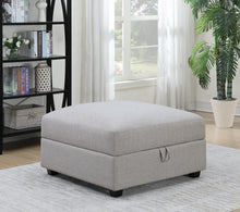 Load image into Gallery viewer, Gray Fabric Storage Ottoman
