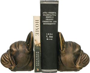 Dog Head Bookends with Antique Finish