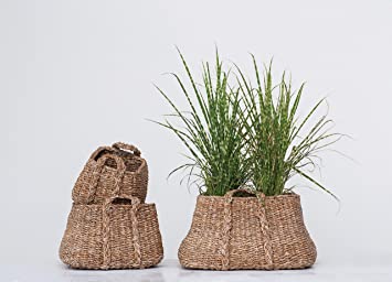 Woven Seagrass Baskets with Handles