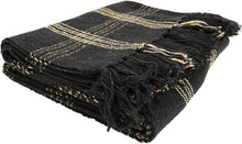 Load image into Gallery viewer, Woven Cotton Blend Throw with Fringe
