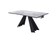 Load image into Gallery viewer, Chicago Extendable Glass and Metal Dining Table
