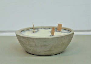 Scented Candle In Cement Bowl