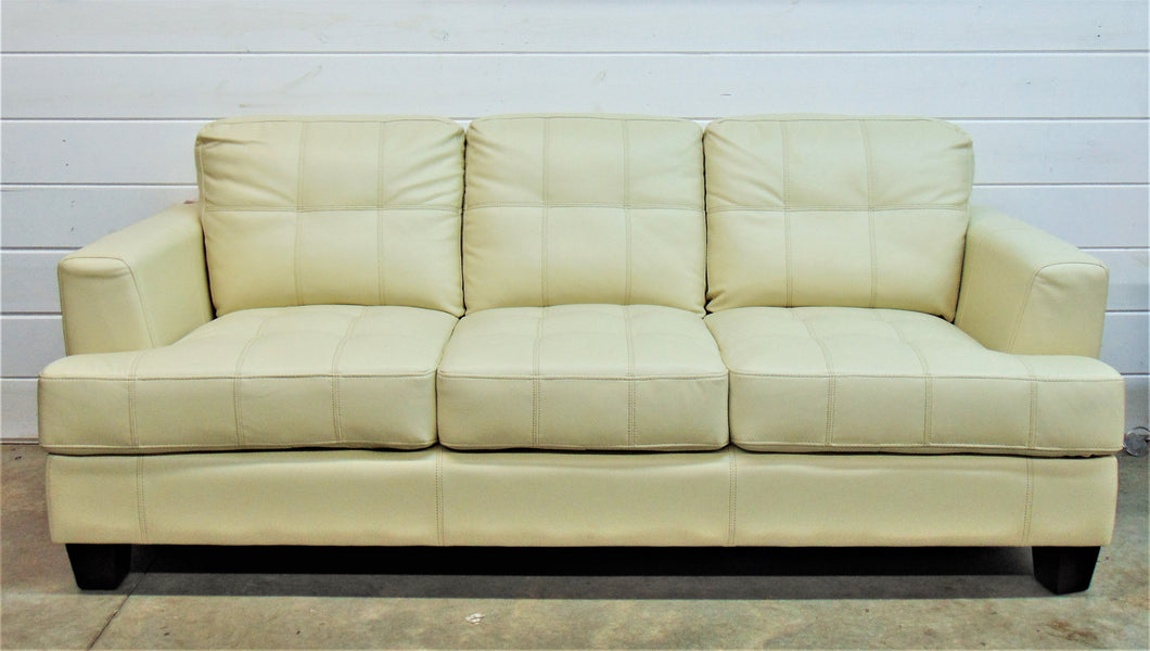 Off-White Leather Sofa - Used
