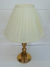 Load image into Gallery viewer, Gold Table Lamp W/ White Pleated Shade
