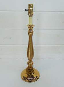 Gold Table Lamp W/ White Pleated Shade
